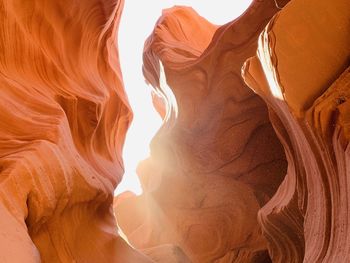 Low angle view of rock formation