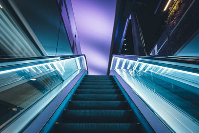 Low angle view of escalator