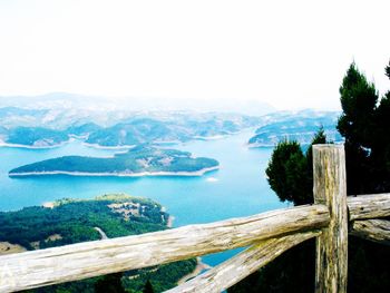 Scenic view of landscape and mountains against sky