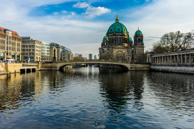 Bridge over river in berlin museum island 