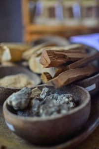 Close-up of food on table