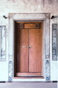 Closed door of old building