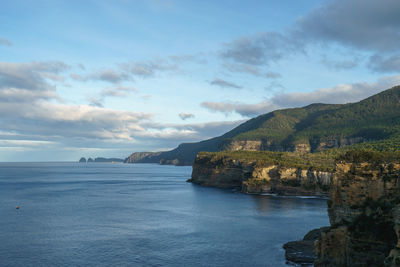 View of sea against cloudy sky