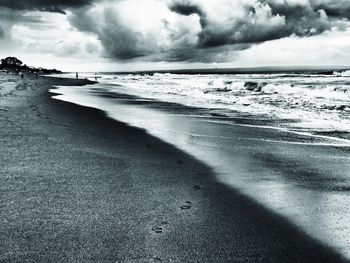 Scenic view of beach against sky