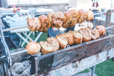 Grilled pork on the stove.