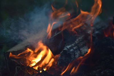 Close-up of burning fire