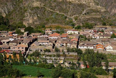 A view of the old town of ollantaytambo, peru