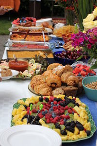 Close-up of fruits in plate