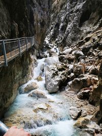 Scenic view of waterfall