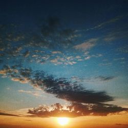 Low angle view of sky at sunset