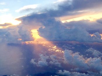 Aerial view of dramatic sky during sunset