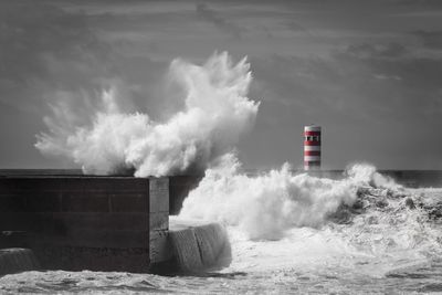 Panoramic view of sea against cloudy sky