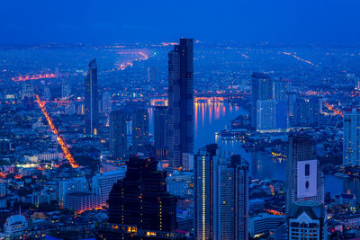 Bangkok city scape. view of tall buildings in bangkok, thailand. aug 15, 2020.
