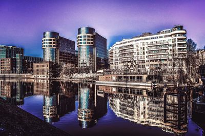 Reflection of buildings in water