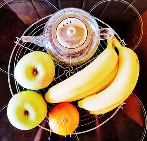 High angle view of fruits on table