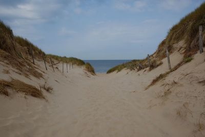 Scenic view of beach against sky