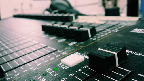 Close-up of light board