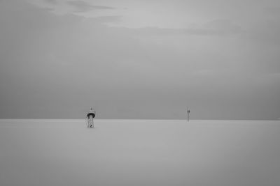 Scenic view of lake against sky during winter