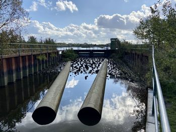 Bridge over water against sky