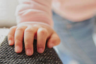 Close-up of baby hand