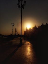 Street light at sunset