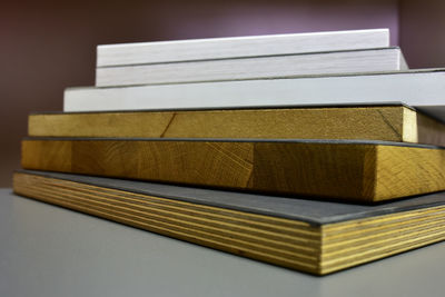 Close-up of books on table