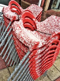 Close-up high angle view of woman