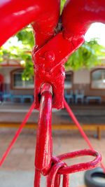 Close-up of red water