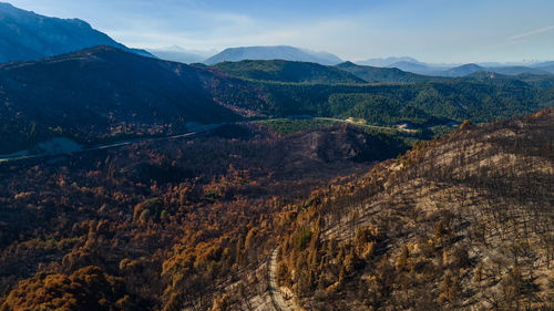 Scenic view of mountains against sky