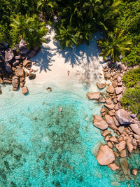 High angle view of beach