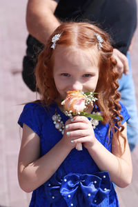 Close-up of girl holding ice cream