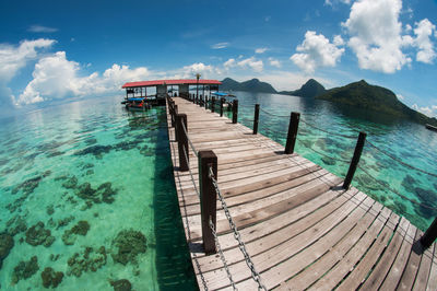 Pier over sea against sky