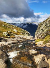 Scenic view of mountains against sky