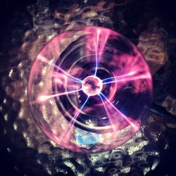 Illuminated lights at night