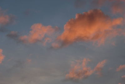 Low angle view of dramatic sky during sunset