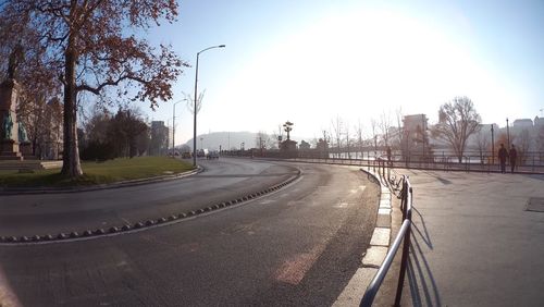 Road in city against sky
