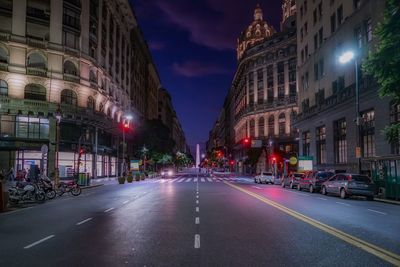 City street in buenos aires at night