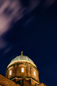 Low angle view of church against sky at night