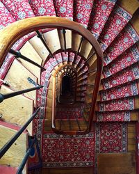 Directly above shot of spiral staircases