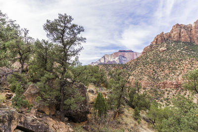 Scenic view of mountains against sky