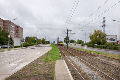 Railroad tracks against sky