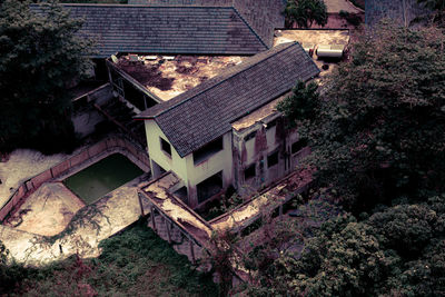 High angle view of abandoned building