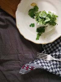 High angle view of food on table