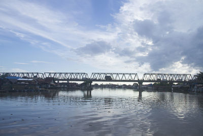 Bridge over river against sky