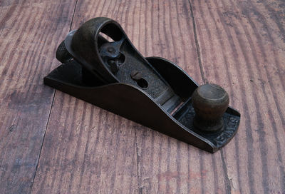 High angle view of black coffee on table