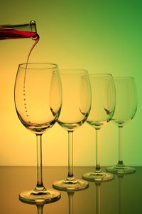 Close-up of wine glasses