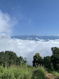 Scenic view of land against sky