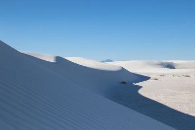 Scenic view of landscape against clear blue sky