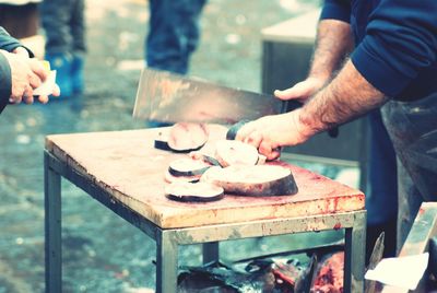 Close-up of man working