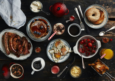 Various food on table